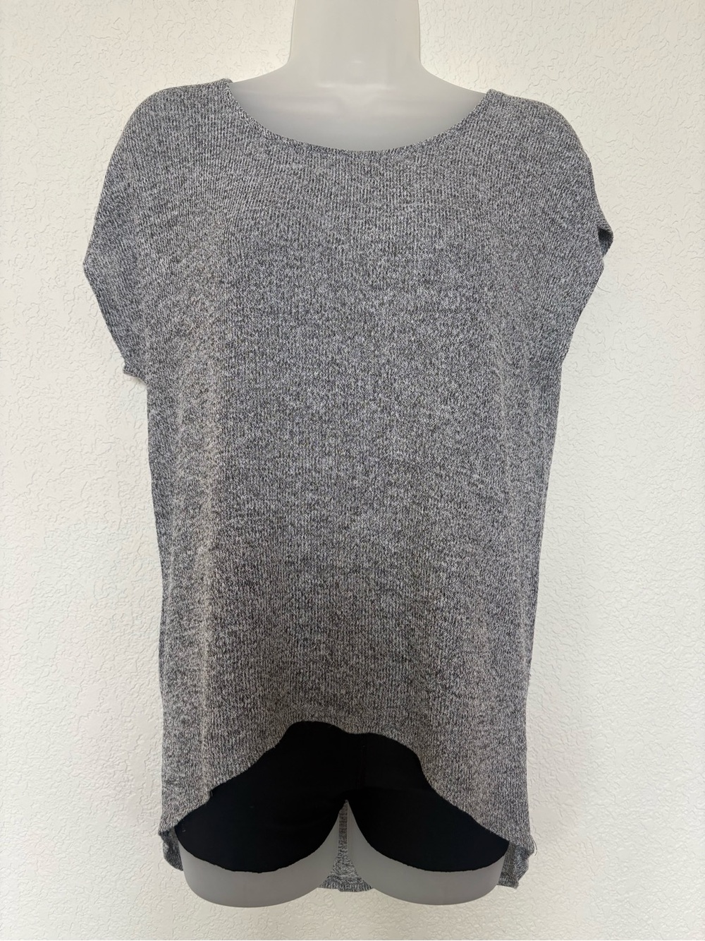 Allison Joy Heather Gray Knit High-Low Tunic